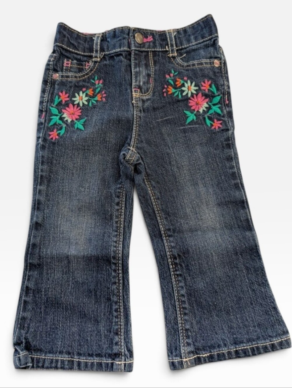 Genuine Kids OshKosh Girls Floral Embroidered Flare Jeans